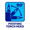 Turbo Blue Torch Flame Refillable Lighter with 90° Pivoting Head
