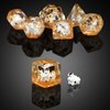 Cow DND Dice, DNDND 7PCS Resin D&D Die with Velvet Bag for Dungeons and Dragons Role Playing Games and Tabletop Games（Cow