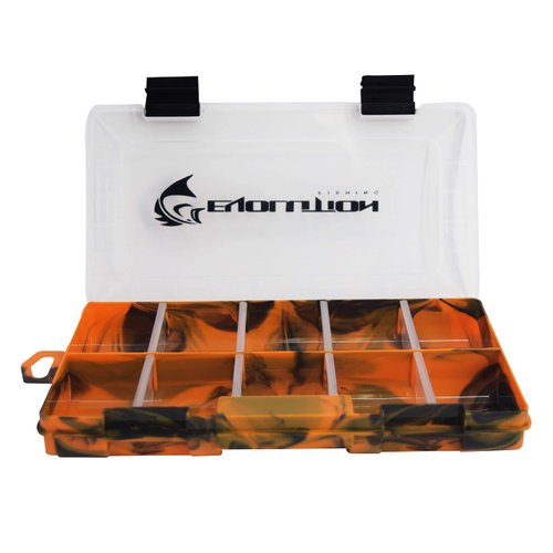 Evolution Outdoor 3500 Drift Series Fishing Tackle Tray Multi Pack of 4 – Orange, Colored Tackle Box Organizer with Removable Compartments, 2 Latch Closure, Utility Box Storage