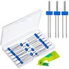 18 Pieces Sewing Machine Twin Needles Double Twin Needles Pins Twin Stretch Needles with Plastic Box, Automatic Needle Threader for Household Sewing Machine, 3 Mixed Sizes 2.0/90, 3.0/90, 4.0/90