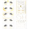 7 Sheets Face Metallic Tattoo Stickers Gold Face Temporary Tattoos Freckle Sticker for Women Girls Halloween Make Up Cosplay (15 Styles)