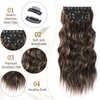 Vigorous Clip in Hair Extensions 20Inch Hair Extensions Clip Ins 6Pcs Long Wavy Hairpieces(Black&Dark mix light brown)