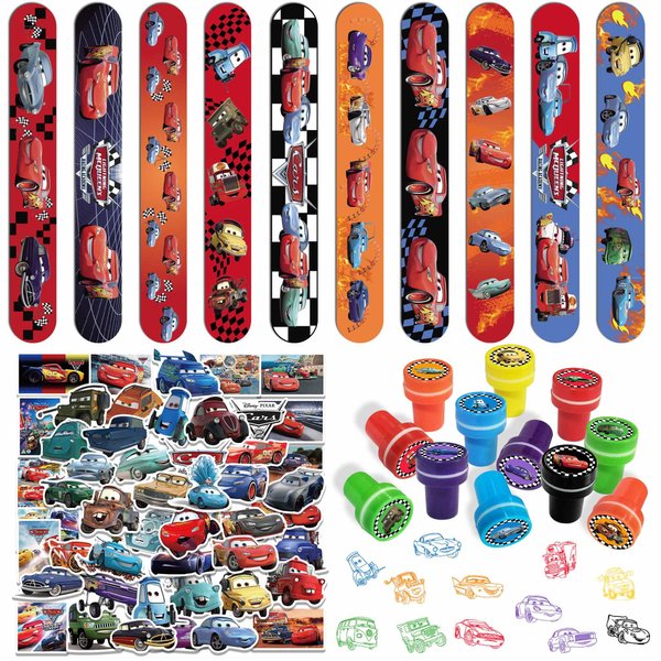 MLEDUY Cars Birthday Party Supplies, Cars Birthday Decorations, 92pcs Cars Party Favors, Cars Goodie Bag Stuffer for Car Party Decorations