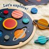 Petit Collage: Multi-Language Solar System Wooden Tray Puzzle | Teaches Kids Planet Names in 6 Different Languages | Includes Inter-Changeable Language Sheets| STEAM Activity | Great for Ages 3+