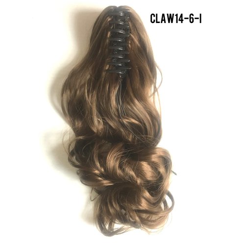 14&quot; Claw Clip in Wavy Ponytail Extensions Chestnut Brown #6 Heat Friendly Fire Resistence Fiber …