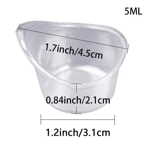 65 Pcs 5ml Disposable Eye Wash Cups Portable Plastic Measuring Cup Eye Flush Cleaning Cups