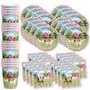Lovely Pink Horse Birthday Party Supplies Set Plates Napkins Cups Tableware Kit for 16