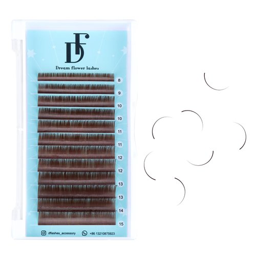 Light Brown Lash Extension Volume Eyelashes Extensions 0.05 C 15-20mm Lash Tray Individual lash Extensions Classic Lash Extensions Soft Matte Black Single Lashes for Professional Salon Use