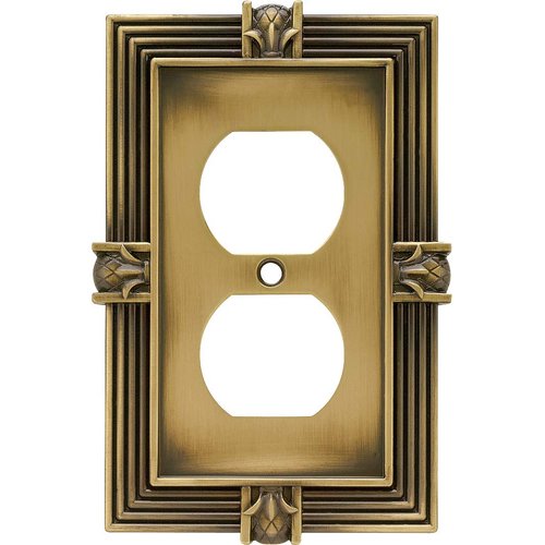 Franklin Brass Pineapple Wall Plate, Tumbled Antique Brass Single Duplex Switch Cover, 1-Pack, 64472