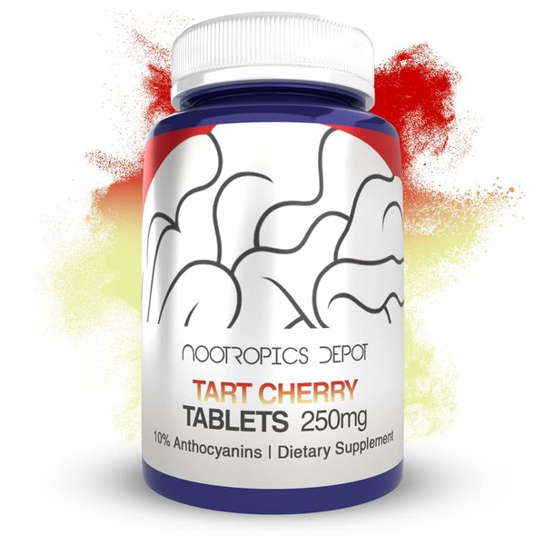 Nootropics Depot Tart Cherry Extract Tablets | 250mg | 60 Count | 10% Anthocyanins | Supports Balanced Oxidation & Inflammation Levels | Promotes Physical Strength & Energy