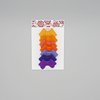 Set of 7 Purple & Orange Felt Bows Alligator Clip or French Barrette (Alligator Clip Right)
