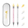 Vikerer 2 Pack Rhinestone Picker, Diamond Art Painting Dotting Pen Dual-end Rhinestones Pickup Tool for Nail Gems Flatback Swarovski Crystal Nail Art DIY Decoration Tool with 4 Extra Tips