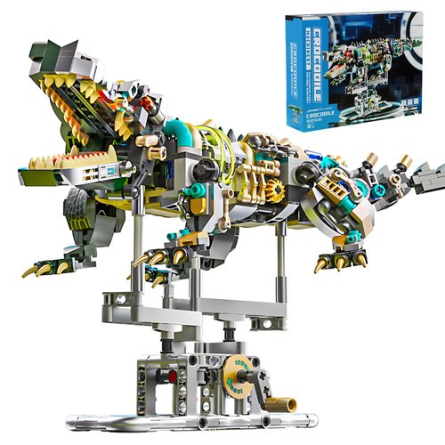 CSNRHG Mechanical Crocodile Building Set 996 Pieces Movable Animal with Display Stand Amphibians Building Block Toy Home Decor Gifts for Boys Teens Kids Adults Ages 6+