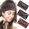 STGDAK Boho Headbands For Women Fashion Stretch Wide Hair Bands Knoted Turban African Style Head Bands Yoga Running Sweatband Elastic Headband Wrap Hair Accessories for Teen Girls 3 Pack