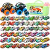 SevenQ Toy Cars for Kids Ages 4-8, 56Pcs Monster Truck Toys Pull Back Cars with Storage Box, Race Cars Party Favors for Toddler Toys Pinata Goodie Bag Stuffers Christmas Treasure Box Classroom Prizes