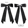 2PCS Silky Satin Hair Bows Hair Clip Black White Hair Ribbon Ponytail Holder Accessories Slides Metal Clips Hair Bow for Women Girls Toddlers Teens Kids