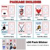 DQFAQYY Hockey Themed Valentine's Day Cards with Sticker, 30 Pack Valentines Day Gifts for Kids School Classroom Gift Exchange, Valentine Party Favor Supplies