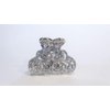 Small shiny silver metal butterfly hair claw clip with crystals