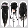 Neverland Beauty Mannequin Head with 50% Real Human Hair, 24 Inch Makeup Cosmetology Manikin Practice Head with Hair, Braiding Hairdressing Doll Head for Hair Styling with False Eyelashes #1B