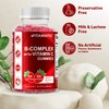 Vitamatic Vitamin B Complex Gummies with Vitamin C & Inositol - Natural Strawberry Flavor - 60 Gummies (3 Bottles)