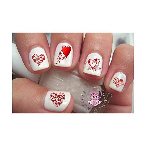 Valentine Heart Nail Art Decals