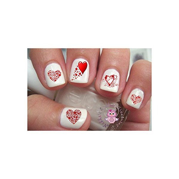 Valentine Heart Nail Art Decals