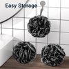 AmazerBath Loofah Sponge, Shower Loofah for Men and Women - Body Scrubber Loofa Set of 3 Classic Black & White Edge, Bath Sponge 60g/PCS
