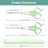 Hair Cutting Scissors Thinning Shears and Comb Set, 2 Pack 6 inch Professional Stainless Steel Barber Scissors with Sharp Blades and 1 Pack Comb for Men Women Kids and Pets Hair - Green