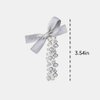 2pcs Silver Bow Tie Telephone Wire Spiral Hair Tie No Crease Ponytail Hair Band Elastic Coils for Women and Girls