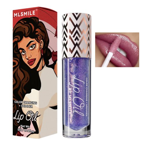 AKARY Color Changing Moisturizing Lip Glow Oil Plumping Shimming Glow Lipstick, Hydrating Lip Gloss Tinted Lip Balm Lip Care, Long Lasting Plumper Moisturizer Lip Oil Makeup Gift for Women, 03