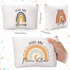 Coume 10 Pcs Rainbow Canvas Makeup Bags Bulk Inspirational Quotes Cosmetic Bags Zipper Personalized Encouragement Travel Pouch Toiletry Bag Women Girls Teacher Friend Birthday Graduation Gifts