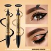 Eyebrow Pencil, Double Ended 4 Tip Microblade Eyebrow Pen with Eyeliner, Waterproof Long Lasting Natural Eye Brow Pen Eyeliner for Women (04# Black)