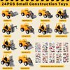 Nunesoke 24PCS Mini Construction Trucks, Construction Vehicles Trucks, Small Construction Toys, Construction Pull Back Vehicles, Construction Party Favors Engineering Vehicles for Boys with Stickers