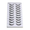 SUNWELL False Eyelashes 10mm Mink Lashes Natural Look Cat Eye Lashes Strips 3D Faux Mink Lashes Soft Reusable Light Volume Fake Lashes 10 Pairs Pack
