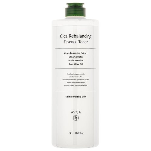 AVCA CICA Rebalancing Essence Facial Toner - Korean Toner with Centella Asiatica for Hydrating & Soothing, ph5.5 Trouble Care, Korean Skin Care (1L/33.8fl.oz.)