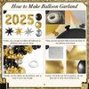 New Years Decorations, New Years Eve Party Decorations Include Black and Gold Balloon Arch Kit 2025 Happy New Year Backdrop for New Years Eve Party Supplies