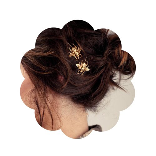Kercisbeauty Party Boho Gold Bee Hair pins Clips for Women Teen Girls Headpiece Hair Accessories Gift Girl Set 2pcs (Gold)