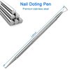 HIFAU 2PCS Premium Nail Design Tools, Professional Stainless Steel Cuticle Pusher, Nail Scraper, Nail Dotting Pen(Diameter 0.07inchs) and Triangle Gel Nail Polish Removal Tool for Women