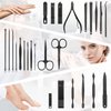 Manicure Set, Professional Nail Clippers Pedeicure Kit 26 Pieces Nail Care Tools for Travel & Grooming (Brown)