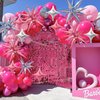Pink Silver Star Balloons,Explosion Star Balloons Kit with 6Pcs 22Inch Cone Star Foil Balloons and 10Pcs 10Inch Four Pointed Star Balloons for Birthday Anniversary Disco Party Decorations
