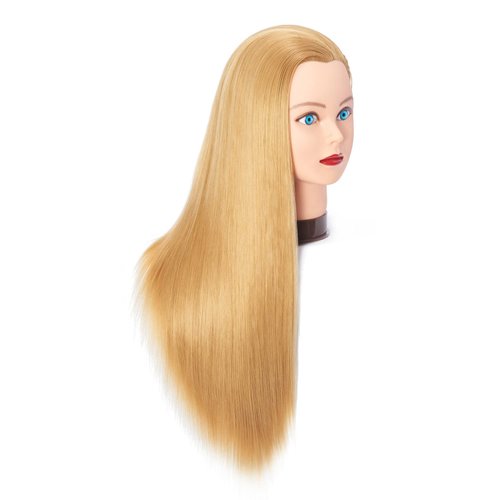 Hairingrid 26"-28" Mannequin Head Hair Styling Training Head Manikin Cosmetology Doll Head Synthetic Fiber Hair and Free Clamp Holder (R71919W2720)