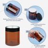 Qeirudu 8 oz Amber Plastic Jars with Lids and Labels, 12 Pack Empty Brown Cosmetic Containers for Body Butter, Creams, Lotion and Essential oil