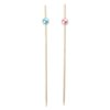 Andaz Press Natural Bamboo Drink Stirrer Cocktail Picks, 5-Inch Long with Light Pink and Baby Blue Pearl Bead, Wood Swizzle Stick, Toothpicks, 100 Pack Cocktails, Hors D'oeuvres, Party Appetizers