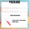 IMSOHOT Square Press on Nails Short White French Fake Nails Nude Pearlescent Full Cover Acrylic False Nails Glitter Glue on Nails Glossy Squoval Nails 24Pcs