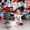 Two Fast 2nd Birthday High Chair Banner，Race Car High Chair Banner Decorations，Retro Race Car Birthday Banner，Racing Theme 2nd Birthday Party Supplies，Racing Second Birthday Party Decorations