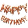 Sparkle and Bash Happy Birthday Balloons Banner (16 in, Rose Gold Foil)