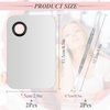 LuckyOpt Makeup Mixing Palette Spatula Set, 2PCS Mini Metal Makeup Palette & 2PCS Skincare Spatula, Cream Foundation Palette for Mixing and Save Cosmetics (A)
