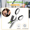 POROMI Herb Scissors Set - Cool Kitchen Gadgets for Cutting Fresh Garden Herbs - Herb Cutter Shears with 5 Blades and Cover, Sharp and Anti-rust Stainless Steel, Dishwasher Safe (Black-White)