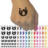 Horseshoe Horse and Girl Temporary Tattoo Water Resistant Fake Body Art Set Collection - White (One Sheet)