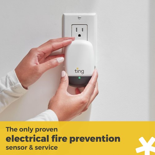 Ting Fire Electrical Fire Prevention Sensor & Service - Residential Use Only - 12 Months of Required Service Included - Home Fire Safety